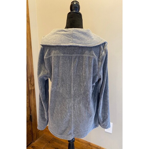 Eddie Bauer Jacket Women’s Velour Zipper Grey  Plus Size XL Unique Side Zipper - Picture 6 of 10